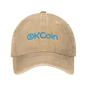 OKCoın En Kaliteli Logo Denim kap Beyzbol şapkası Örme şapka