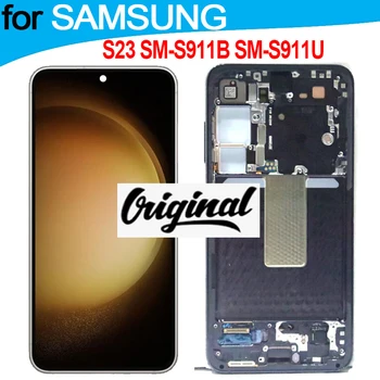 Orijinal AMOLED LCD samsung için yedek Galaxy S23 SM-S911B SM-S911B / DS SM-S911U Dokunmatik Ekran
