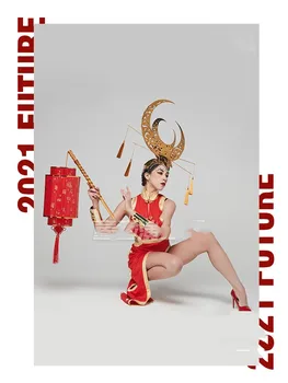 Orijinal Çin tarzı seksi cheongsam kadın gogo kostüm Bahar Festivali bar parçacık Fener Festivali ds kostüm kadın