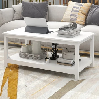 Oturma Odası için Depolamalı Sehpa, Sehpa Kanepe Masası Modern tasarım beyaz