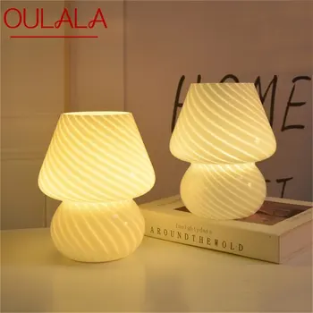 OULALA Dimmer yaratıcı masa lambası çağdaş mantar Danışma ışık ev yatak odası dekorasyon için LED
