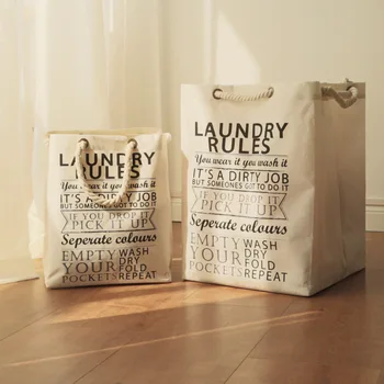 Pamuk Keten çamaşır sepeti Katlanabilir Su Geçirmez Organizatör Kova Kullanımlık Büyük Kapasiteli Alışveriş Çantaları Ev Giysileri Oyuncak Depolama