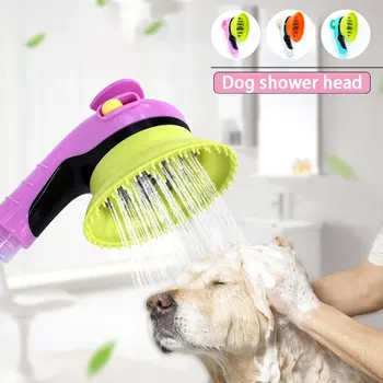 Pet Banyo Püskürtücü Dahili Masaj ve Banyo Fırçası Pençe Temizleyiciler Köpek Yıkama Duş Banyo Duş Temizleyici Malzemeleri Köpekler