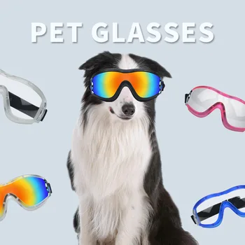 Pet Gözlük Köpek Malzemeleri Su Geçirmez Rüzgar Geçirmez Güneş Koruyucu Gözlük Toz Geçirmez Gözlük Orta Büyük Köpekler için Evcil hayvan aksesuarları