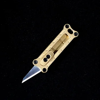 Pirinç Mini İtici Bıçak Maket Bıçağı Kağıt Kesme Carry-on Anahtarlık Çakı Açma Express Açma Bıçağı