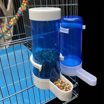 Plastik Pet Kuş Otomatik Tiryakisi Besleyici Su Mavi Kuş Besleyici Kuş Kafesi Papağan Besleme Aracı Otomatik Besleyici Kase ve Tiryakisi