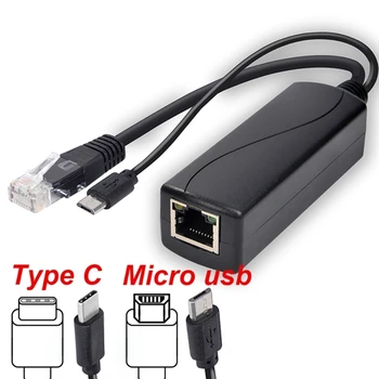 POE Ethernet Splitter Üzerinden Güç 48V için 5V Mikro Usb Tip C DC5.5x2. 1 DC3. 5x1. 35 Güç Kaynağı Modülü Enjektör IP Kamera