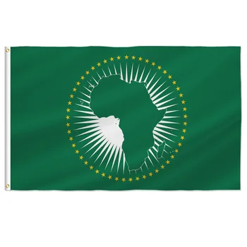 PTEROSAUR AU Afrika Birliği Bayrağı, Dünya Afrika Ulusal AU Bayrakları Dekor Hediyeler, Pirinç Grommets iç mekan dış mekan dekorasyonu Afiş