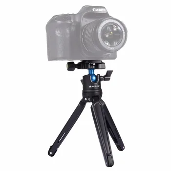 PULUZ Cep Mini Metal Masaüstü tripod bağlama aparatı DSLR ve dijital kamera için 360 Derece Topu Kafa ile, ayarlanabilir Yükseklik: 11-21cm