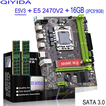 QIYIDA X79 anakart seti LGA1356 Xeon E5 2470V2 cpu 2 adet x 8GB = 16GB 1600MHz 12800R DDR3 ram bellek X79 E5 V3
