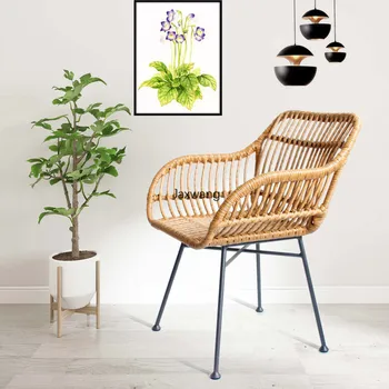 Rattan yemek sandalyeleri mutfak mobilyası Koltuk Rattan Sandalye Modern Minimalist Eğlence Açık İskandinav Mutfak tasarım sandalye