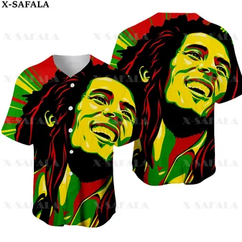 Reggae Şarkıcı Bob Marley Kaya HipHop Renkli Otlar 3D Baskılı beyzbol forması Gömlek erkek Üstleri Tee Boy Streetwear-9