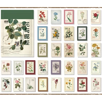 Retro Bitkiler Serisi kağıt Yapışkan Notlar Çiçek saydam Bloknot Günlüğü Kırtasiye Gevreği Karalama Defteri Dekoratif Vintage