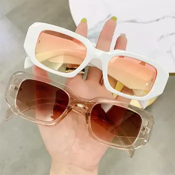 Retro Moda güneş gözlüğü Dikdörtgen Y2k Güneş Gözlüğü Kadın Erkek 90s Vintage kare Çerçeve Shades UV400 Koruma Sürüş Gözlük
