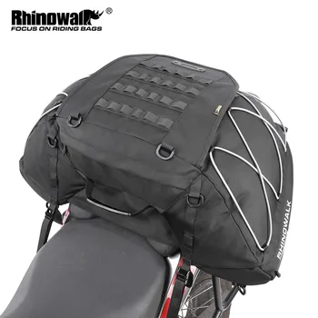 Rhinowalk Motosiklet Heybe Su Geçirmez 35L-50L Motor Kuyruk koltuk çantası Genişletilebilir Büyük Kapasiteli Kargo Sırt Çantası Açık Bagaj