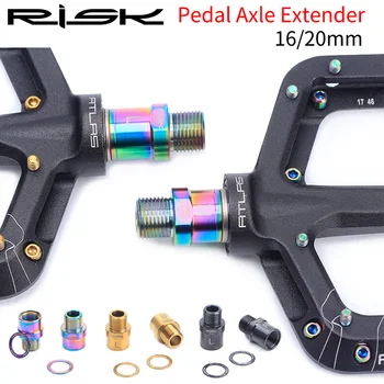 RISK 16mm 20mm Titanyum Ti Bisiklet Pedalı Aks Genişletici Cıvata Yıkayıcı ile Dağ Yol Bisikleti Kendinden kilitleme Pedalı Uzatma Vidaları