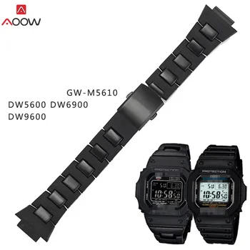 Saat kayışı Casio G-Shock DW5600 DW6900 GW-M5610 DW9600 Serisi Paslanmaz Çelik Plastik Watchband Bilezik araçları ile