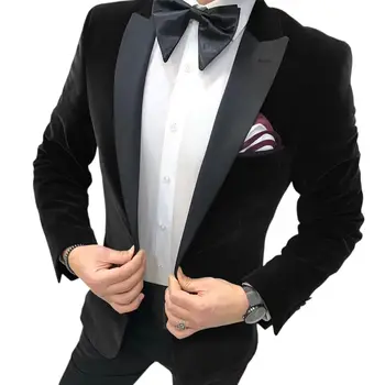 Sadece Ceket 1 ADET Moda Erkek Takım Elbise 2023 Slim Fit Tepe Yaka İş Blazer Zarif Resmi
