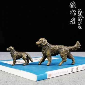 Saf bakır katı köpek küçük golden retriever Alman çoban ayakta köpek zodyak bakır köpek hediye veren hayvanlar ile oynarken