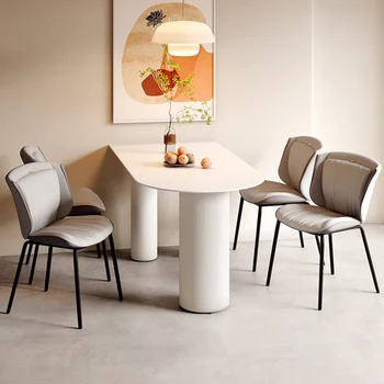 Salon Tasarımcı Mutfak Yemek Sandalyesi Yatak Odası PU Deri Parti Ergonomik Yemek Sandalyesi Modern Lüks Cadeira Ev Mobilyaları WK50DC