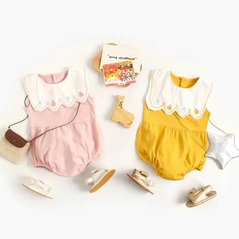 Sanlutoz Sevimli Bebek Kız Bodysuits Yaz Kolsuz Prenses Toddler Giyim Pamuk Moda