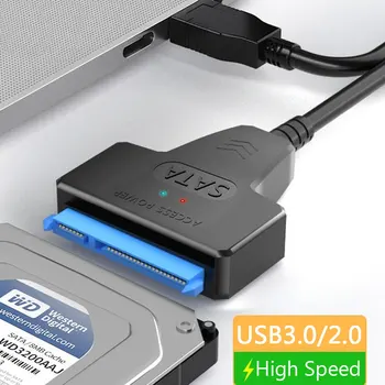 SATA USB 3.0 / 2.0 Kablosu için 6 Gbps'ye kadar 2.5 İnç Harici HDD SSD sabit disk SATA 3 22 Pin Adaptörü USB 3.0 Sata III Kablosu