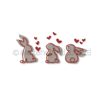 Sevgi Dolu Bir Tavşan Şubat 2023 Serbest Bırakma Metal Kesme Ölür Zanaat Kabartma Kağıt Tebrik Kartı Yapımı Şablonu Dıy El Yapımı