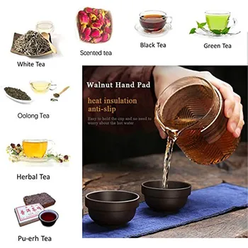 Seyahat TeaSets Kung Fu seramik demlik Taşınabilir El Yapımı Mor Kil Çay Fincanı Hepsi Bir Hediye çantası (Mor Kil TeaSets 3)