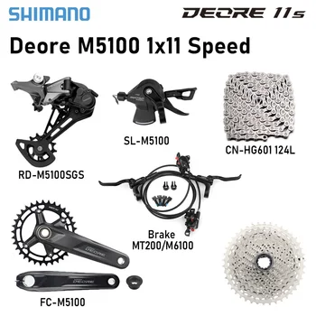 Shimano 11 S Deore M5100 MTB Groupset 11 V hiçbir Ekran Değiştiren Attırıcı Kaset 51 T 42 T K7 11 Hız Aynakol 34 T 36 T BB52 MT500