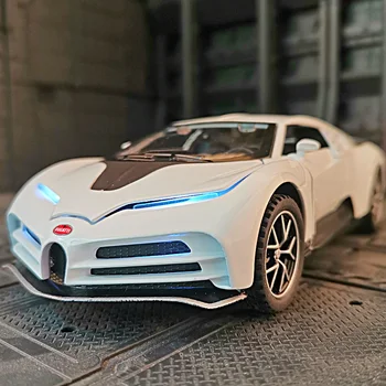 Simülasyon 1: 32 Bugatti - Centennial alaşım alaşım araba modeli ses ve ışık geri çekin çocuk araba oyuncak spor araba koleksiyonu