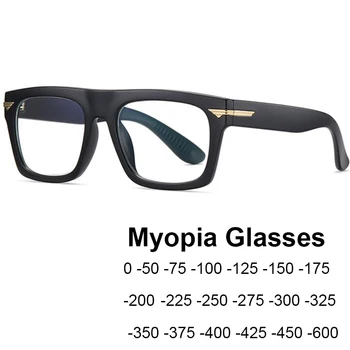 Siyah Bitmiş Miyopi Gözlük Erkekler Kadınlar Şeffaf Gözlük Çerçevesi Retro Büyük Boy Kare Basiretsiz Gözlük Anti Mavi Işınları