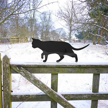 Siyah Kedi Heykel Kedi Akrilik Yard Sanat Kedi Çim Kazıkları Noel Dekorasyon Hediye Bahçe Süslemeleri Açık Yeni Yıl 2022