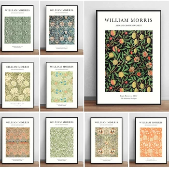 Soyut Modern William Morris Sanat Tuval Boyama Güzel Çiçekler Resimleri Baskı Duvar Posterleri Ev Oturma Odası Dekor Çerçevesiz