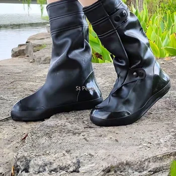 Su geçirmez kaymaz Ayakkabı Kapağı erkek ve kadın Yüksek Tüp Kalınlaşma çocuk Yağmur Geçirmez Aşınmaya dayanıklı Toz Geçirmez bot kılıfı