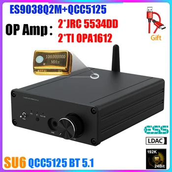 SU6 ES9038Q2M DAC QCC5125 Bluetooth DAC Desteği APTX-HD LDAC HIFI Ses Dekoder 2 * JRC 5534DD + 2 * OPA1612 OP Amp Bluetooth Çözme