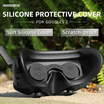 Sunnylife lens kapağı Toz geçirmez VR Lens silikon kılıf Yumuşak Koruyucu Anti-Scratch Aksesuarları DJI Avata Gözlük 2