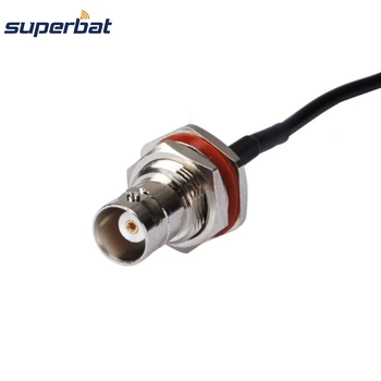 Superbat BNC Dişi Bölme o-ring Düz Açık Uçlu Konnektör Pigtail Kablo RG316 40cm