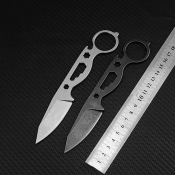 Swayboo Taş Yıkanmış Sabit Bıçak Düz Bıçak Erik Anahtarı Pencere Çok fonksiyonlu EDC Kın Açık Survival Kamp