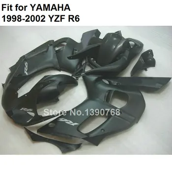 Sıcak satış Yamaha YZF R61998 1999 2000 2001 2002 mat siyah plastik kaporta kiti yzf-r6 98 99 00 01 02 LV06