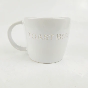 Sıcak satış Yaratıcı Seramik beyaz Kupa Benzersiz Kabartmalı Tasarım Logo Kolu Kahve Seramik Beyaz çay fincanları Özel Hediye