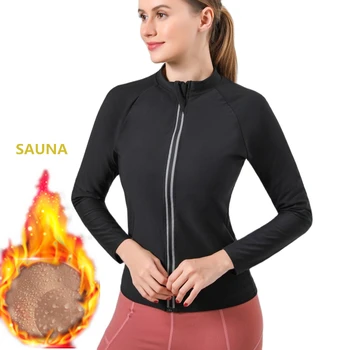 Sıcak Ter Sauna Kilo Kaybı Gömlek Vücut Şekillendirici Zayıflama Sauna Takım Elbise Egzersiz Uzun Kollu Eğitim Kıyafetleri Yağ Yakma Üstleri Yelek