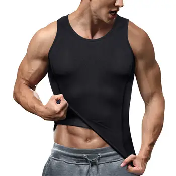 Sıkıştırma Gömlek Erkekler Shapewear Zayıflama Vücut Şekillendirici Bel Eğitmen Yelek Egzersiz Tankı Üstleri Karın Fanilalar