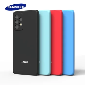 Sıvı silikon kapak için Samsung Galaxy A72 durumda yumuşak Tpu kamera geri kabuk korumak
