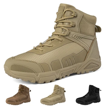 Taktik Çizmeler Erkekler Savaş Botları Askeri Botlar Erkekler Açık yürüyüş botları Ayak Bileği Ayakkabı Adam Kaymaz iş ayakkabısı Taktik Sneakers