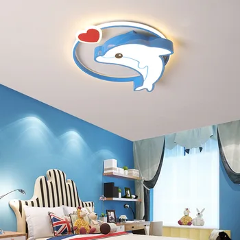 Tavan ışıkları için Bebek Kız Erkek Çocuk çocuk Odası ışık balina yunus kalp şekli yatak odası tavan lambası ınfantil led avize