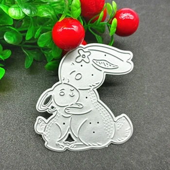 Tavşanlar Metal Kalıp Kesim Sevimli Tavşan Kesme Ölür Stencil-DIY Scrapbooking Fotoğraf Albümü Kabartma Şablon Süslemeleri