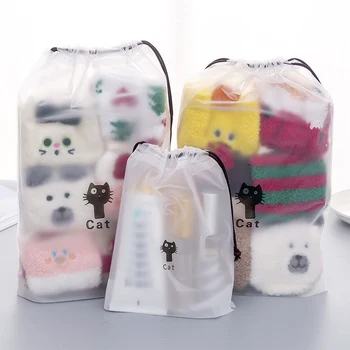Taşınabilir Ayakkabı Depolama Organizatör Seyahat saklama çantası Su Geçirmez Şeffaf plastik Saklama Çantası İpli Eko Çanta Kozmetik Çantaları