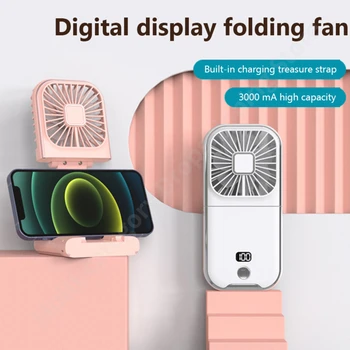 Taşınabilir Boyun Fanı USB Şarj Edilebilir Soğutma Fanı dijital ekran Mini Ventilador Katlanır Asılı Boyun Soğutucu Dilsiz Boyun Bandı Fan