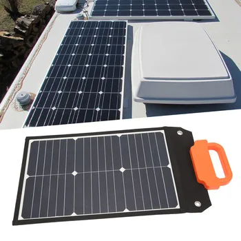 Taşınabilir güneş panelı 100W 18V Yüksek Dönüşüm Verimliliği Hızlı Şarj Tekne Karavan RV Kamp