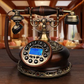 Telefon Sabit Amerikan katı ahşap Telefon Ev Sabit Ofis Retro Moda Telefon